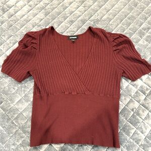 Express sweater blouse - size L - maroon